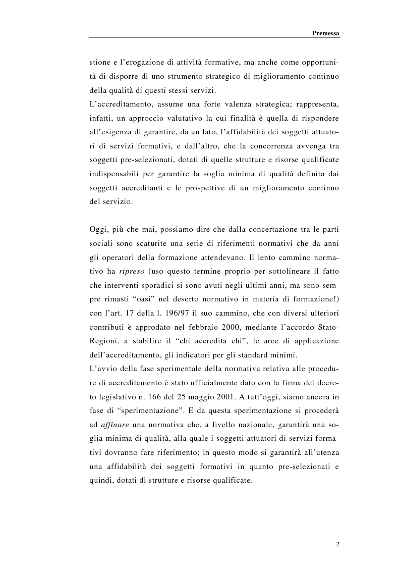 Anteprima della tesi: Procedure di accreditamento e certificazione dei centri di formazione professionale, Pagina 2
