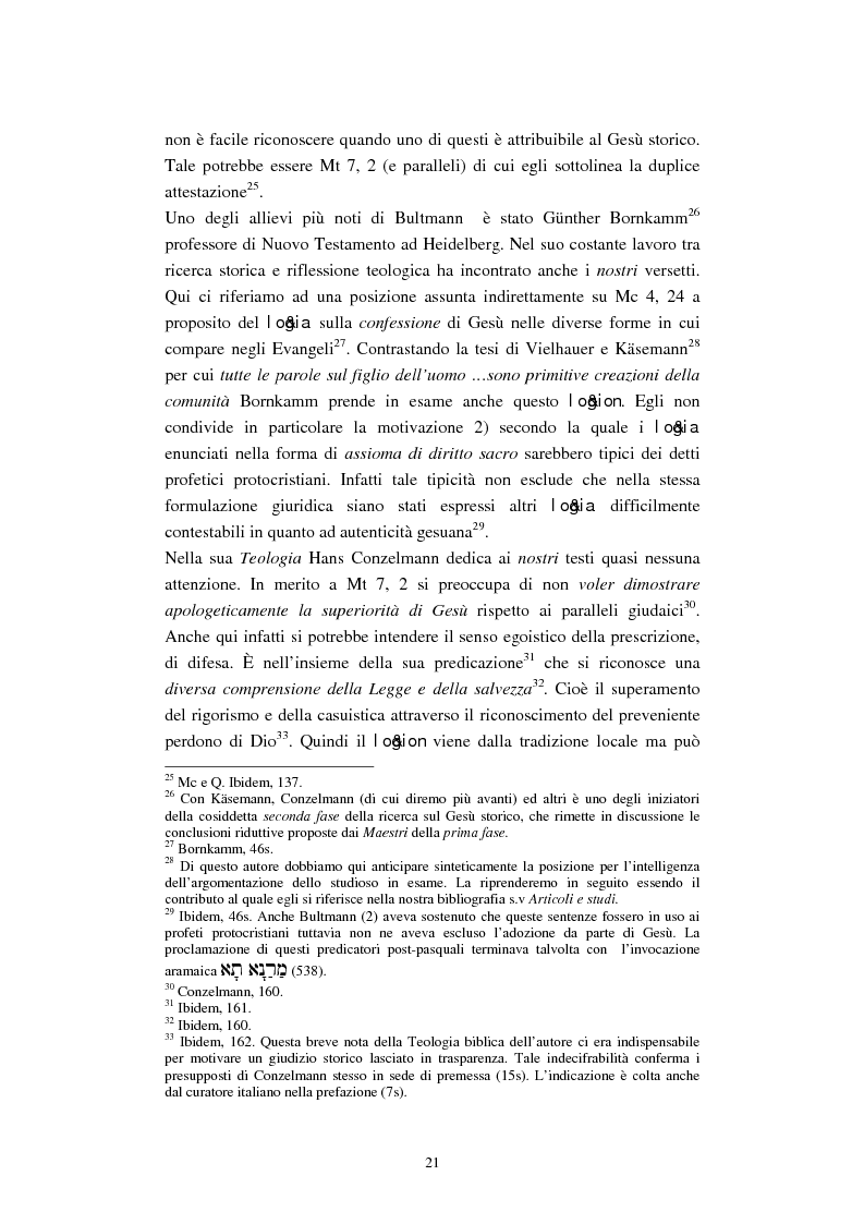 Estratto dalla tesi: Il tema del ''non giudicare'' nei Vangeli Sinottici