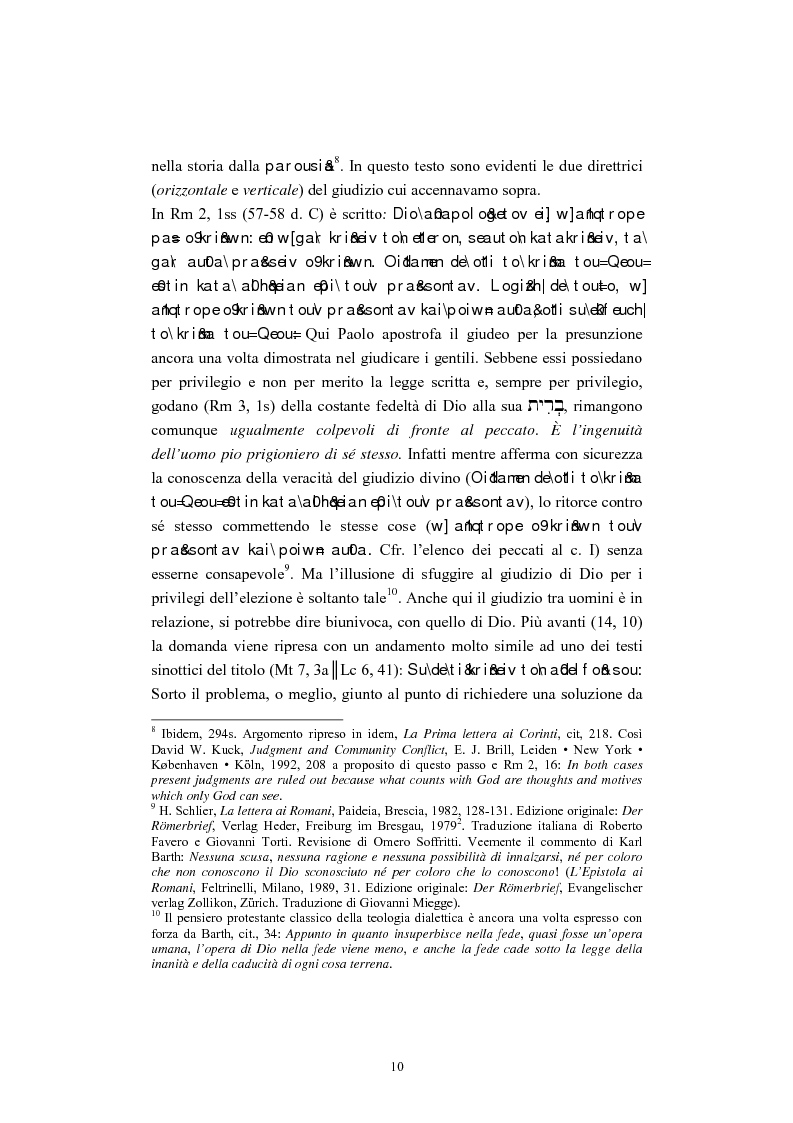 Anteprima della tesi: Il tema del ''non giudicare'' nei Vangeli Sinottici, Pagina 6
