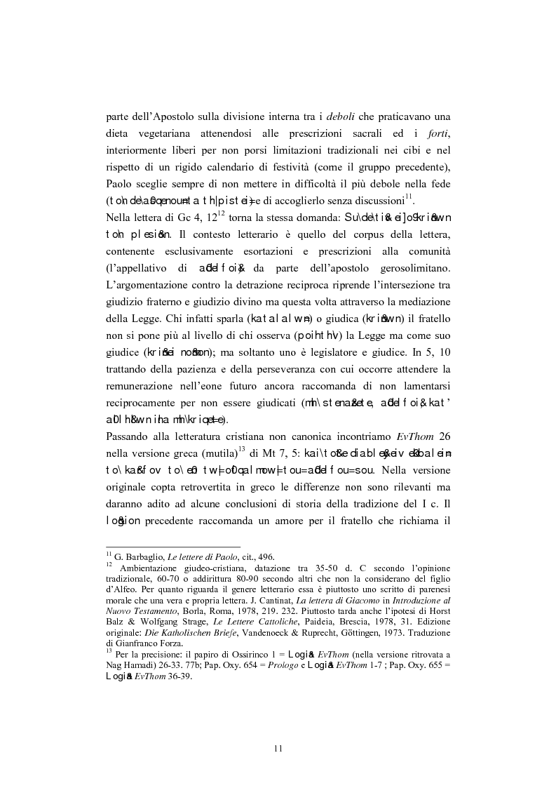 Anteprima della tesi: Il tema del ''non giudicare'' nei Vangeli Sinottici, Pagina 7
