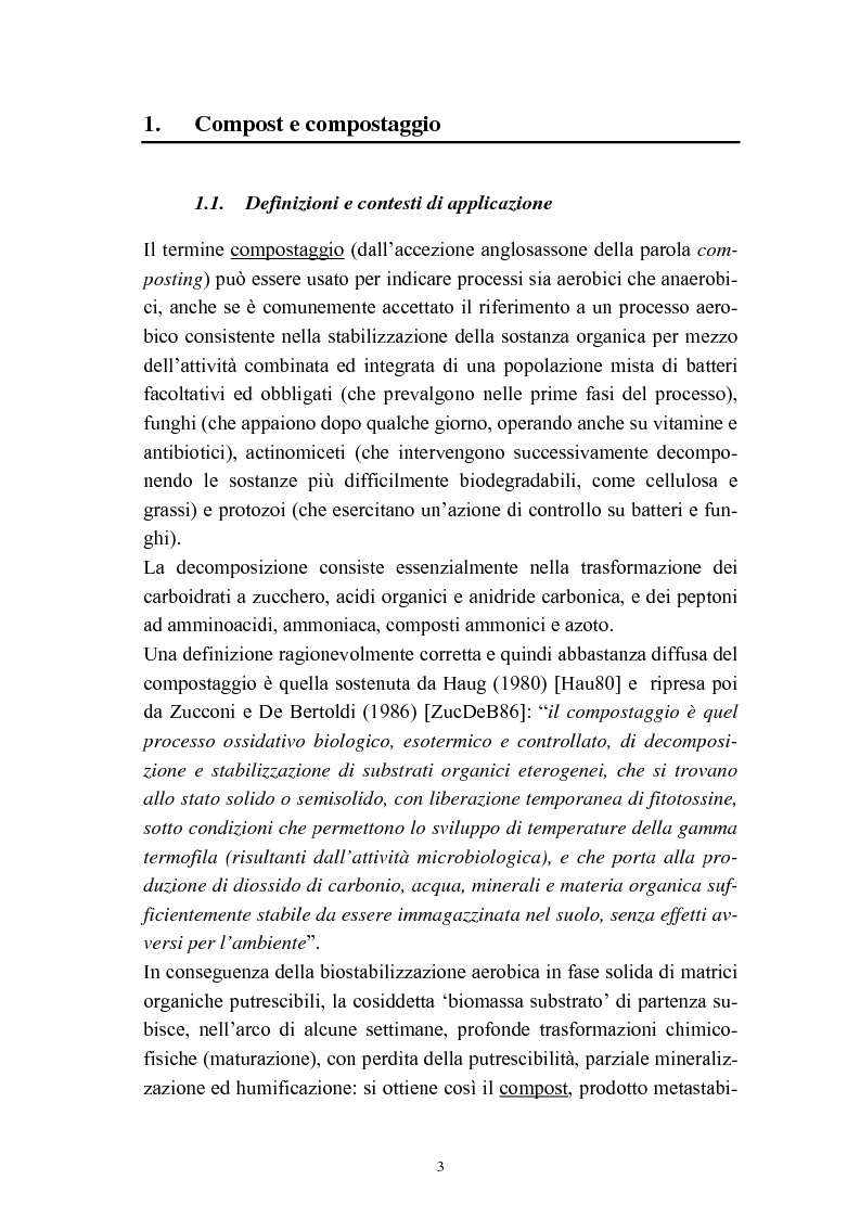 Anteprima della tesi: Problemi di avviamento ad operatività di un impianto di compostaggio, Pagina 3