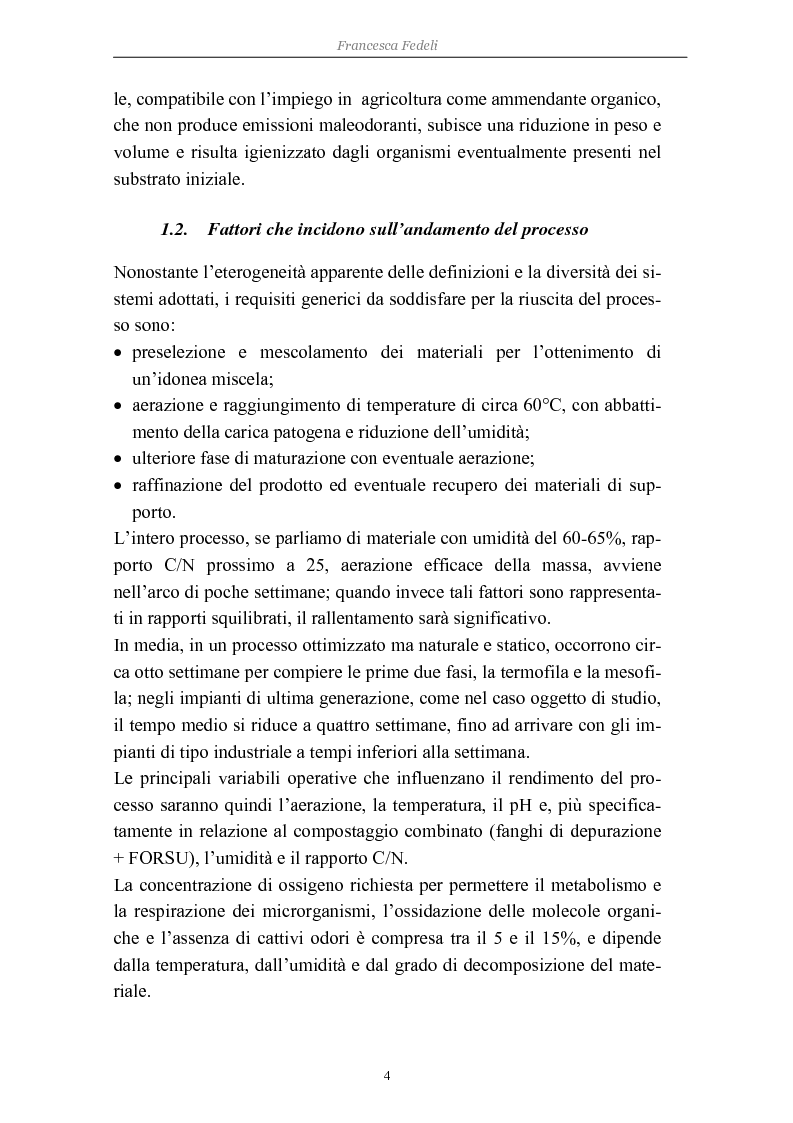 Anteprima della tesi: Problemi di avviamento ad operatività di un impianto di compostaggio, Pagina 4