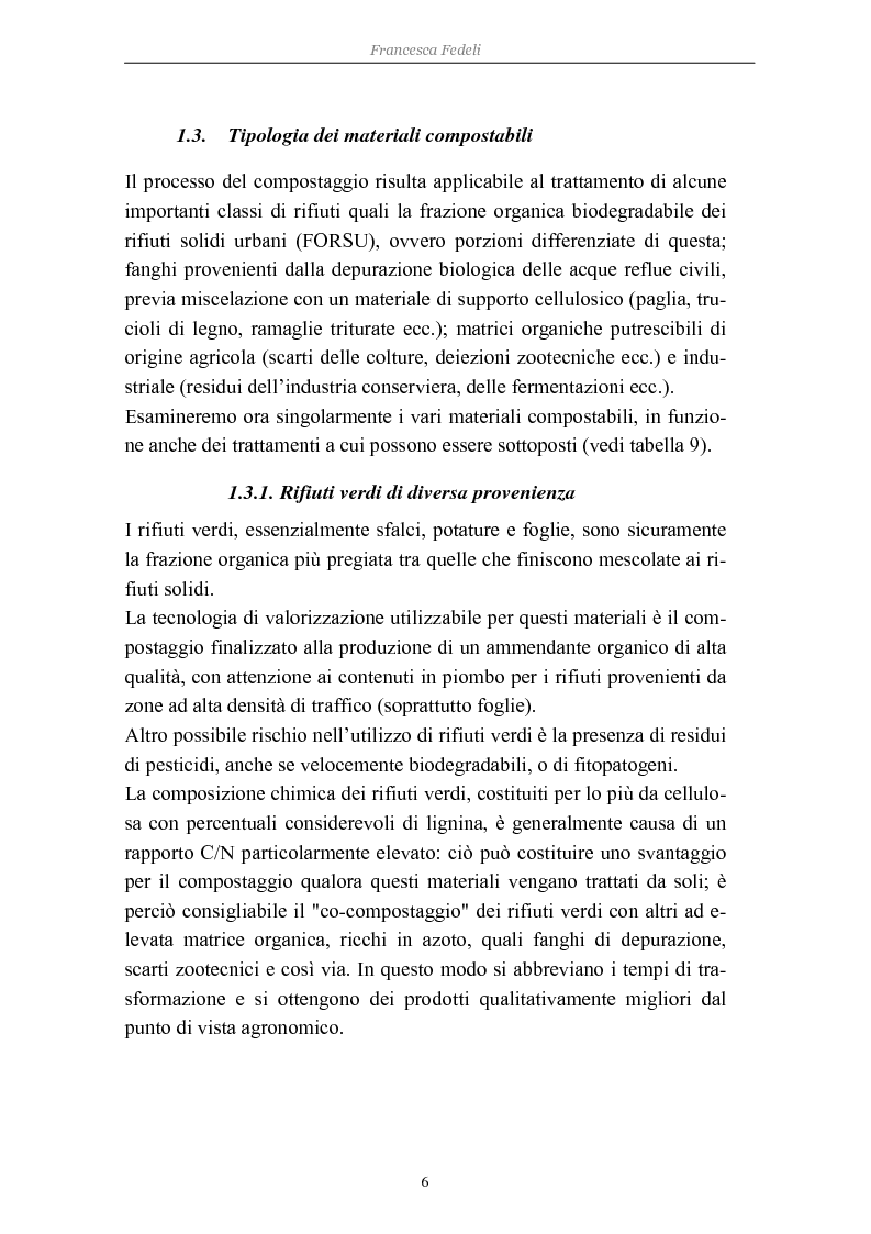 Anteprima della tesi: Problemi di avviamento ad operatività di un impianto di compostaggio, Pagina 6
