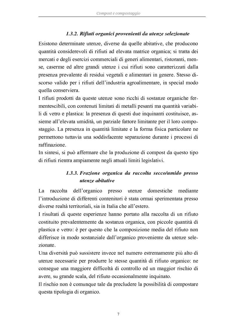 Anteprima della tesi: Problemi di avviamento ad operatività di un impianto di compostaggio, Pagina 7