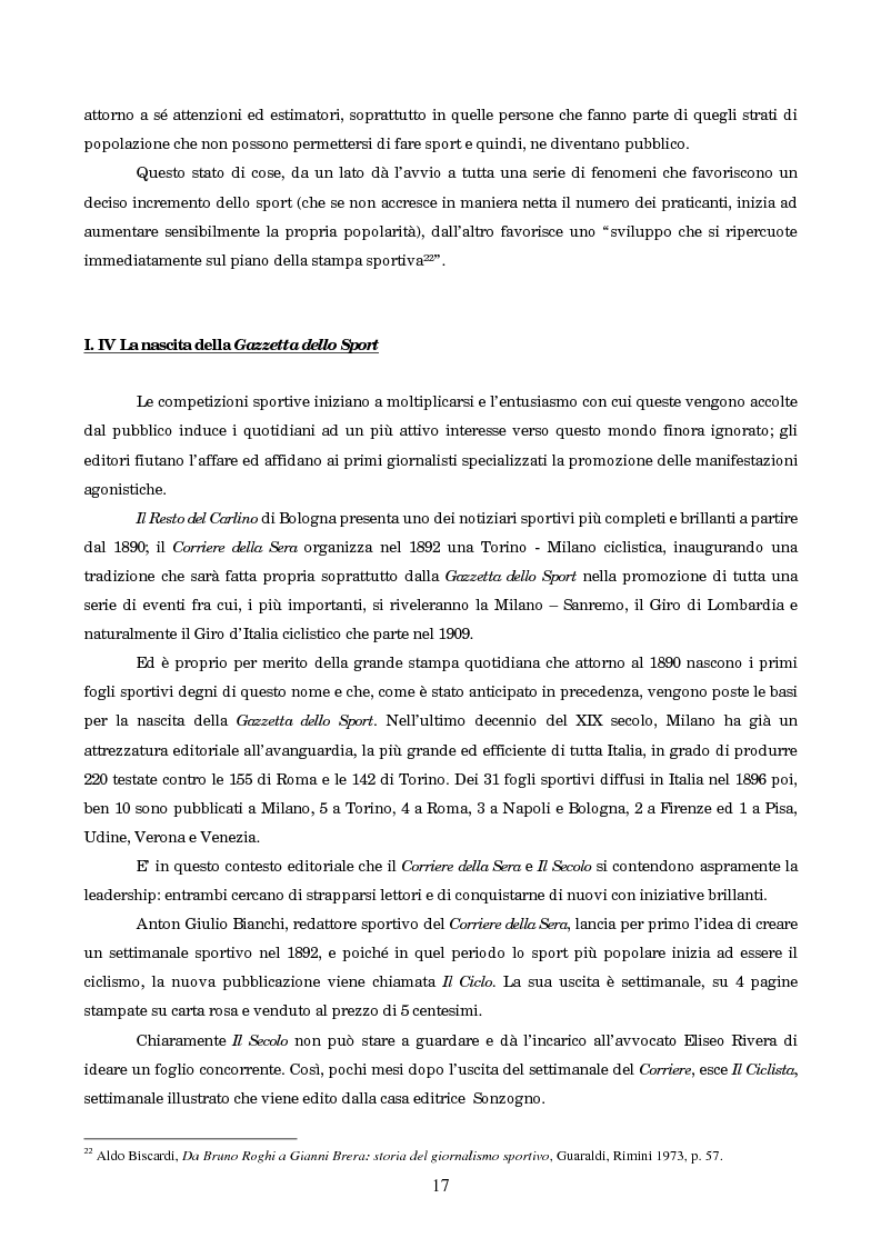 Anteprima della tesi: Un secolo in testa al gruppo: cenni di storia della Gazzetta dello Sport, Pagina 13