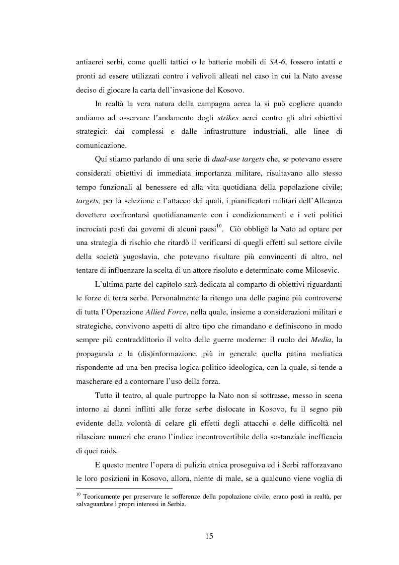 Anteprima della tesi: Il potere aereo nell'età della rivoluzione negli affari militari. Il caso della campagna aerea Nato per il Kosovo., Pagina 10