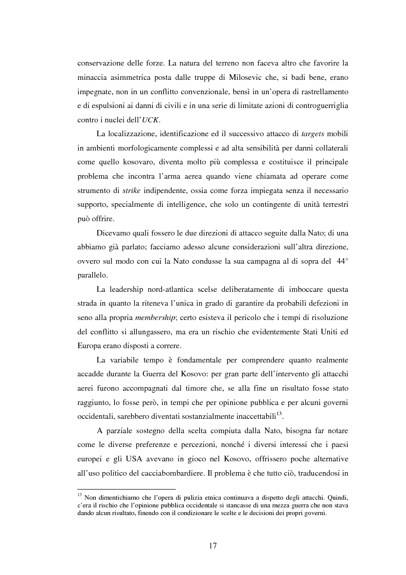 Anteprima della tesi: Il potere aereo nell'età della rivoluzione negli affari militari. Il caso della campagna aerea Nato per il Kosovo., Pagina 12