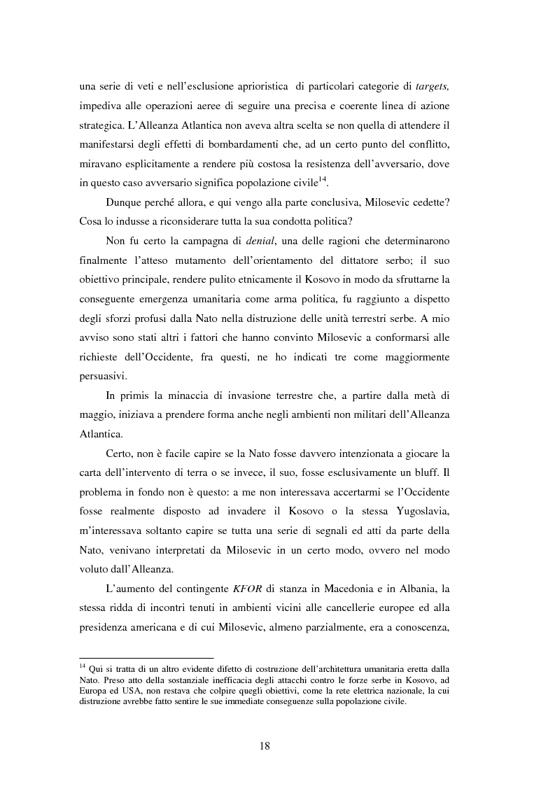 Anteprima della tesi: Il potere aereo nell'età della rivoluzione negli affari militari. Il caso della campagna aerea Nato per il Kosovo., Pagina 13