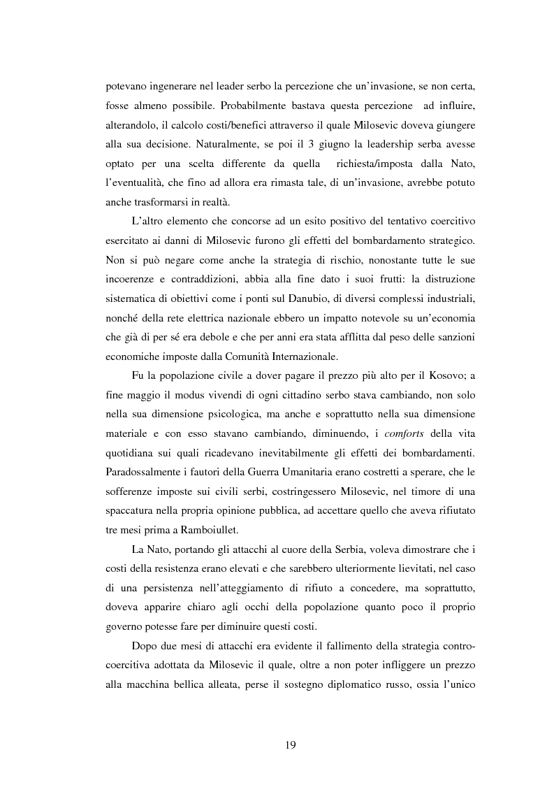 Anteprima della tesi: Il potere aereo nell'età della rivoluzione negli affari militari. Il caso della campagna aerea Nato per il Kosovo., Pagina 14