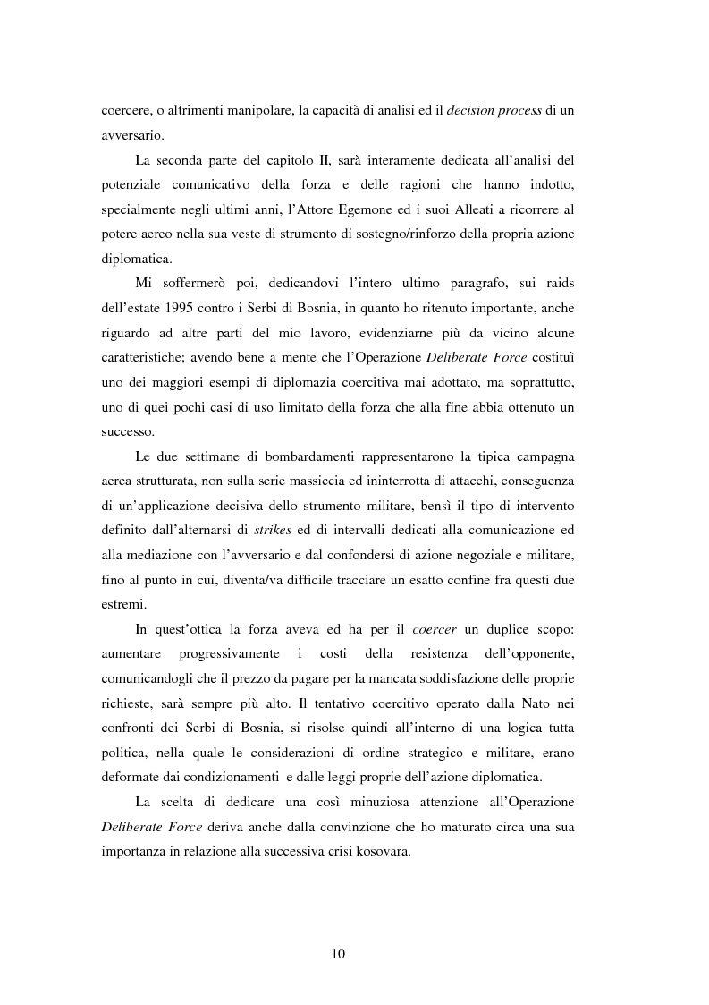 Anteprima della tesi: Il potere aereo nell'età della rivoluzione negli affari militari. Il caso della campagna aerea Nato per il Kosovo., Pagina 5