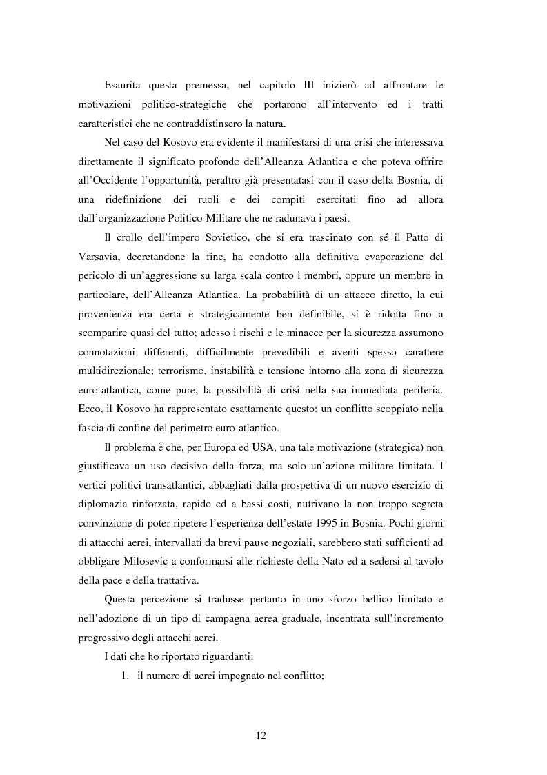 Anteprima della tesi: Il potere aereo nell'età della rivoluzione negli affari militari. Il caso della campagna aerea Nato per il Kosovo., Pagina 7