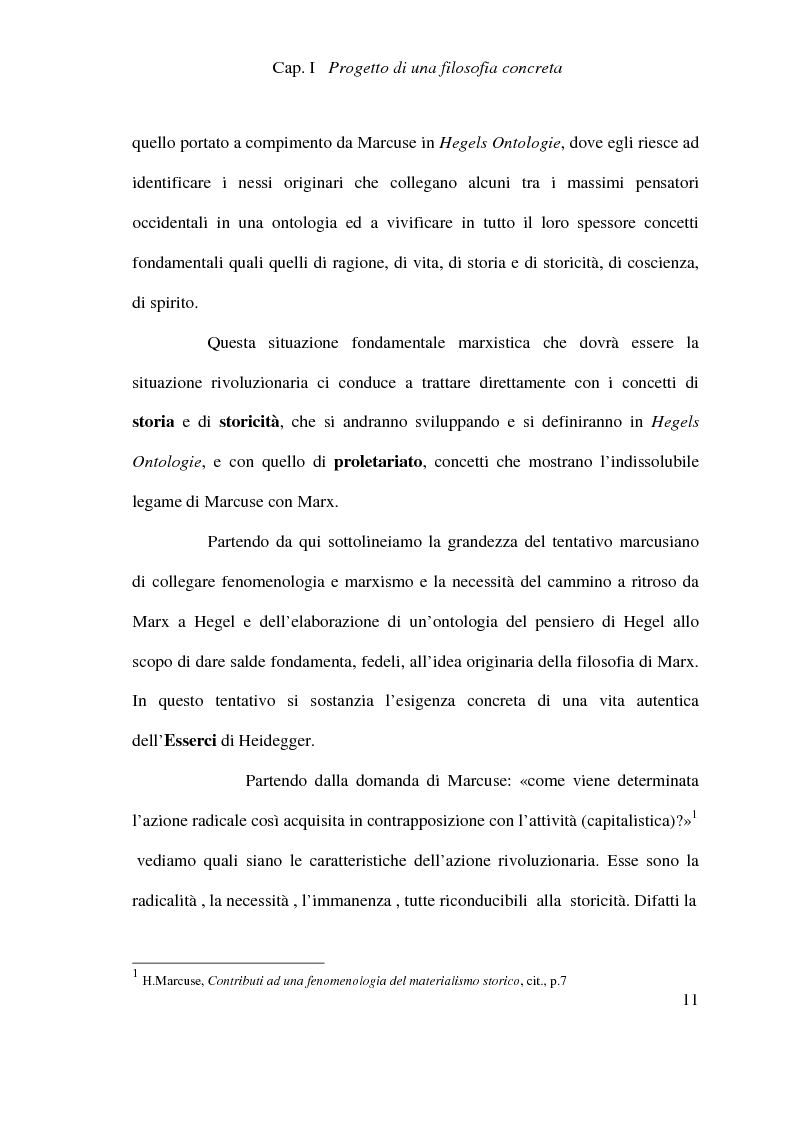 Anteprima della tesi: Ontologia, storicità e vita nell'interpretazione marcusiana di Hegel, Pagina 11