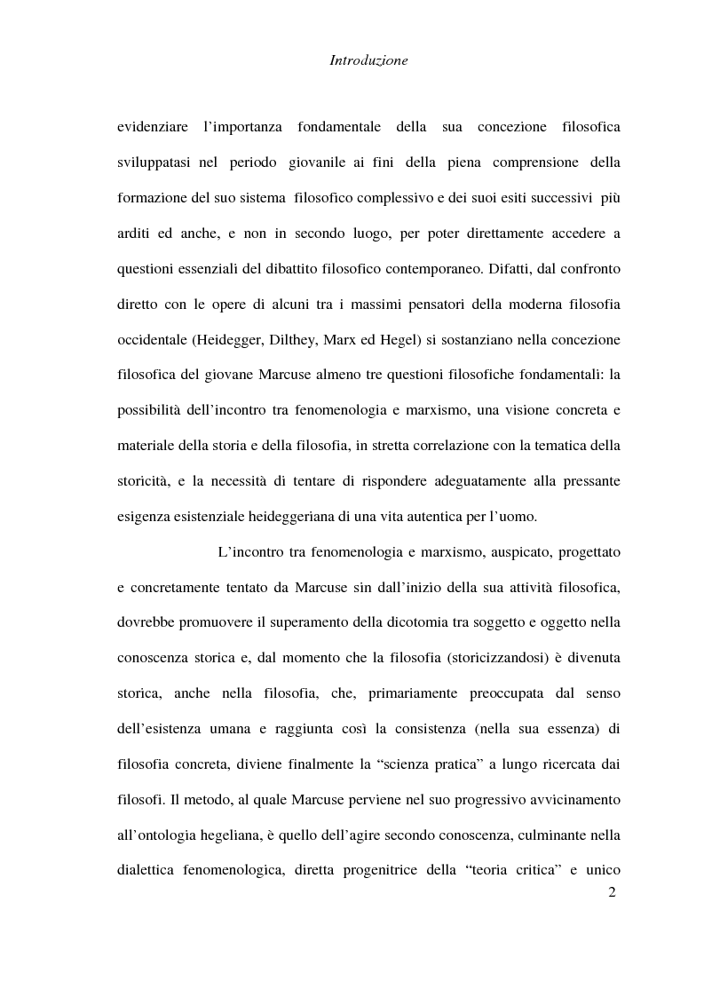 Anteprima della tesi: Ontologia, storicità e vita nell'interpretazione marcusiana di Hegel, Pagina 2