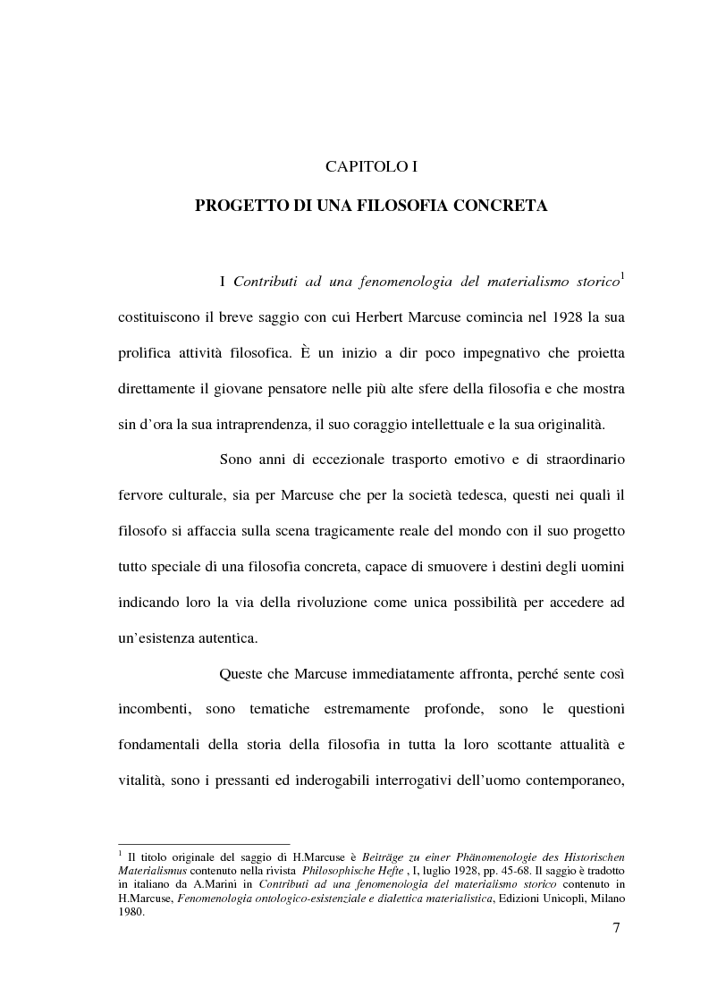 Anteprima della tesi: Ontologia, storicità e vita nell'interpretazione marcusiana di Hegel, Pagina 7