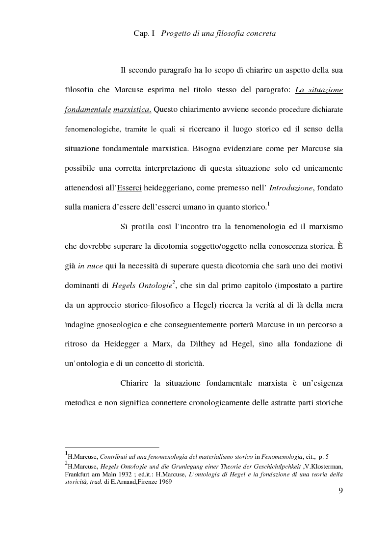 Anteprima della tesi: Ontologia, storicità e vita nell'interpretazione marcusiana di Hegel, Pagina 9