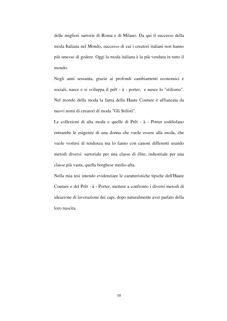 Anteprima della tesi: Alta moda e pret à porter. Dalla couture francese allo stile italiano, Pagina 5