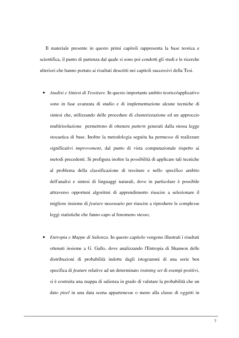 Anteprima della tesi: Metodi statistici ed entropici per l'apprendimento e l'analisi automatica di immagini digitali, Pagina 3