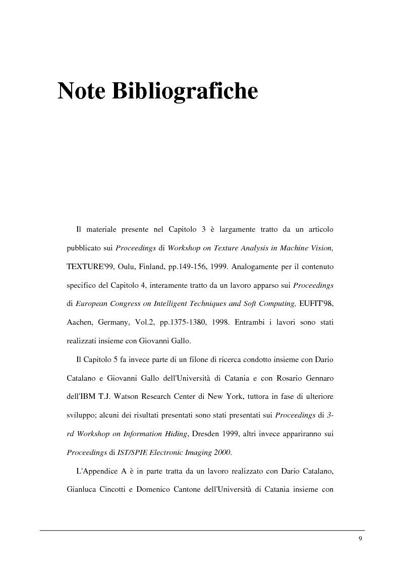 Anteprima della tesi: Metodi statistici ed entropici per l'apprendimento e l'analisi automatica di immagini digitali, Pagina 5