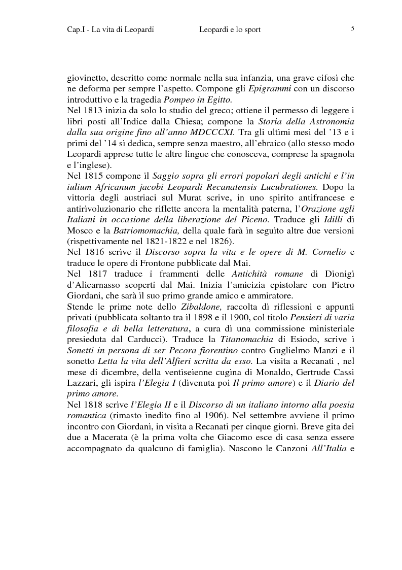 Anteprima della tesi: Leopardi e lo sport, Pagina 2