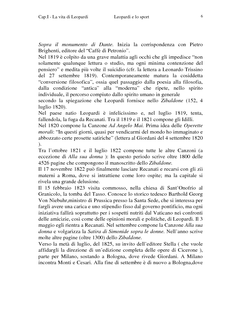 Anteprima della tesi: Leopardi e lo sport, Pagina 3