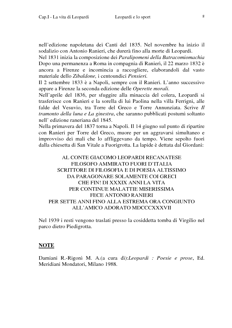Anteprima della tesi: Leopardi e lo sport, Pagina 5