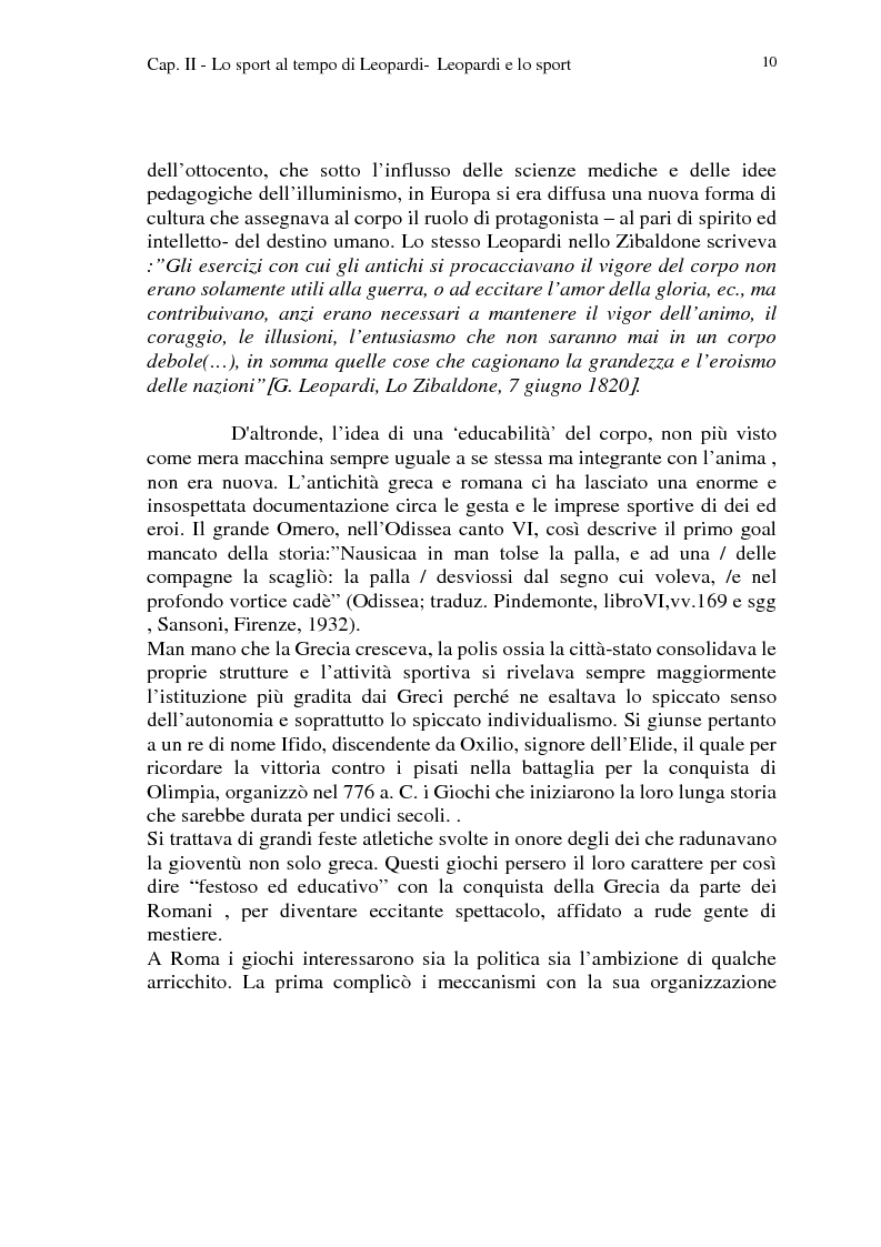 Anteprima della tesi: Leopardi e lo sport, Pagina 7