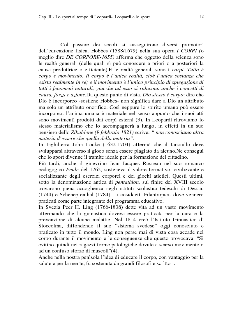 Anteprima della tesi: Leopardi e lo sport, Pagina 9