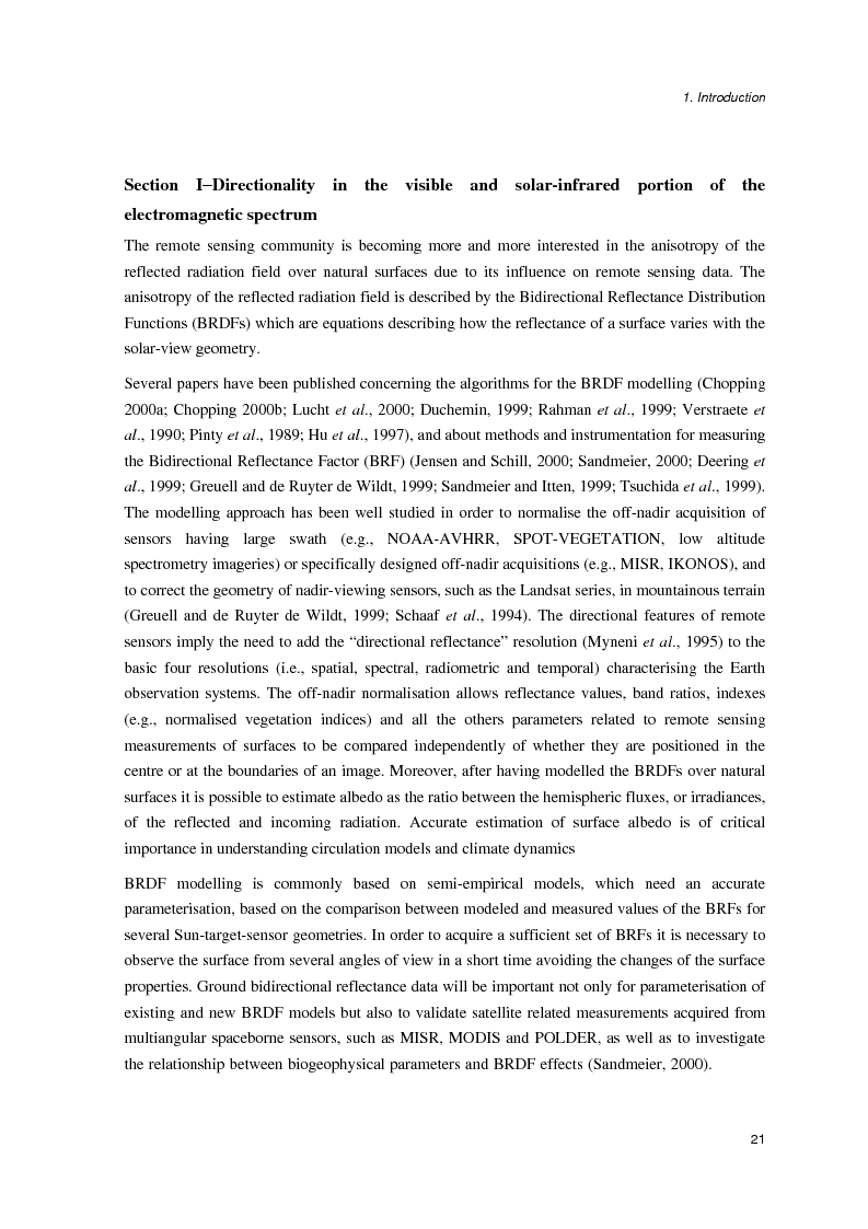 Anteprima della tesi: Anisotropia del campo della radiazione riflessa sulle superfici naturali, Pagina 15