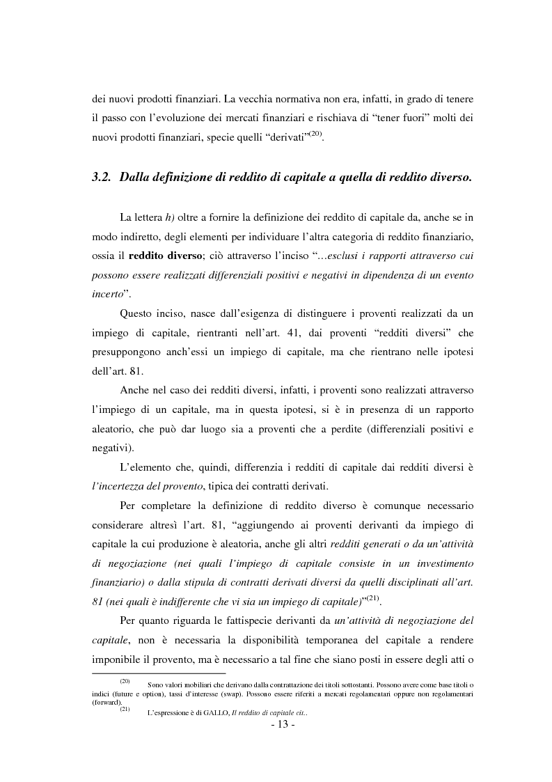 Anteprima della tesi: Il regime di tassazione delle rendite finanziarie, Pagina 13
