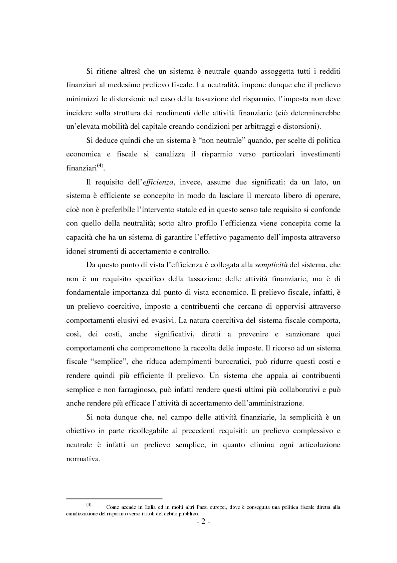 Anteprima della tesi: Il regime di tassazione delle rendite finanziarie, Pagina 2
