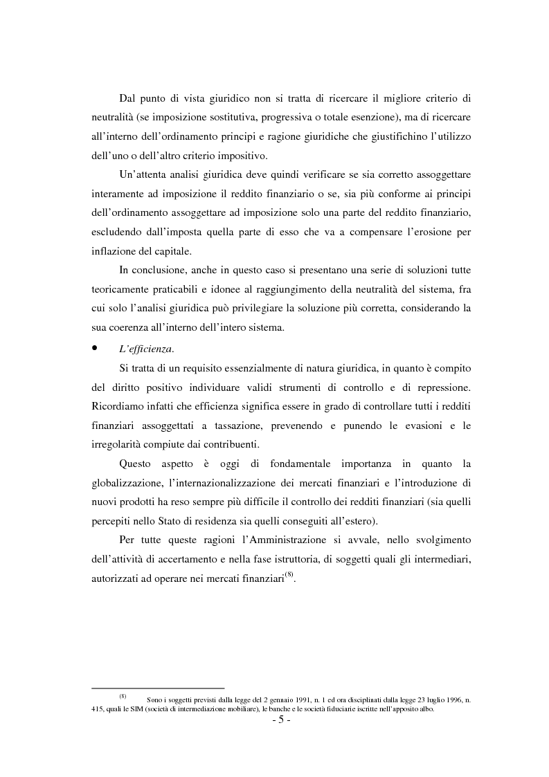 Anteprima della tesi: Il regime di tassazione delle rendite finanziarie, Pagina 5