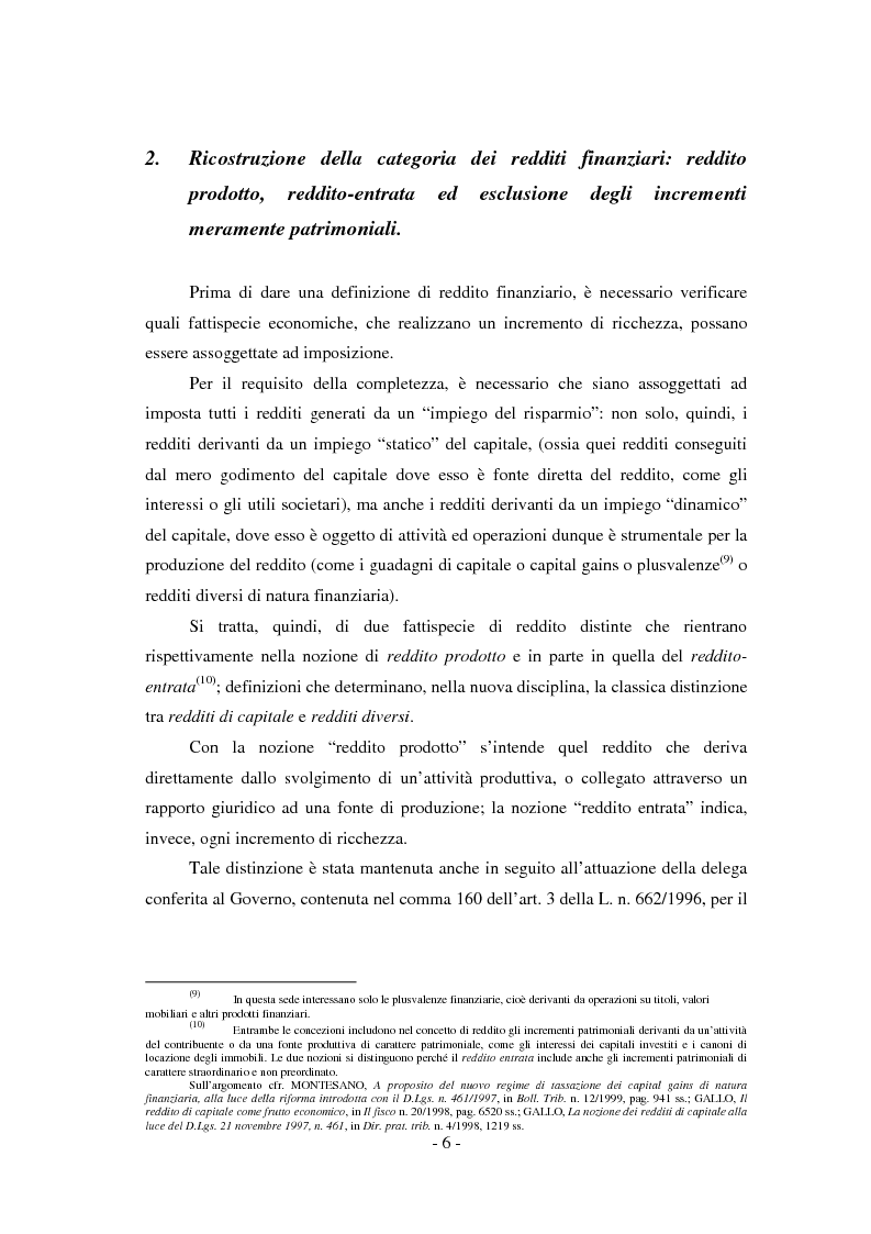 Anteprima della tesi: Il regime di tassazione delle rendite finanziarie, Pagina 6