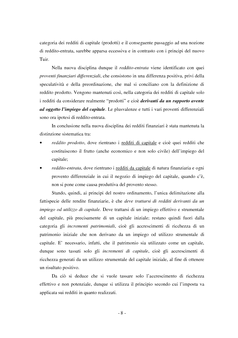 Anteprima della tesi: Il regime di tassazione delle rendite finanziarie, Pagina 8