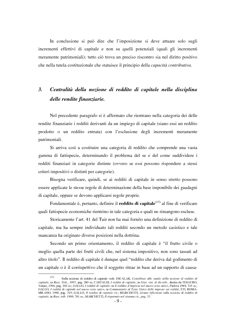 Anteprima della tesi: Il regime di tassazione delle rendite finanziarie, Pagina 9