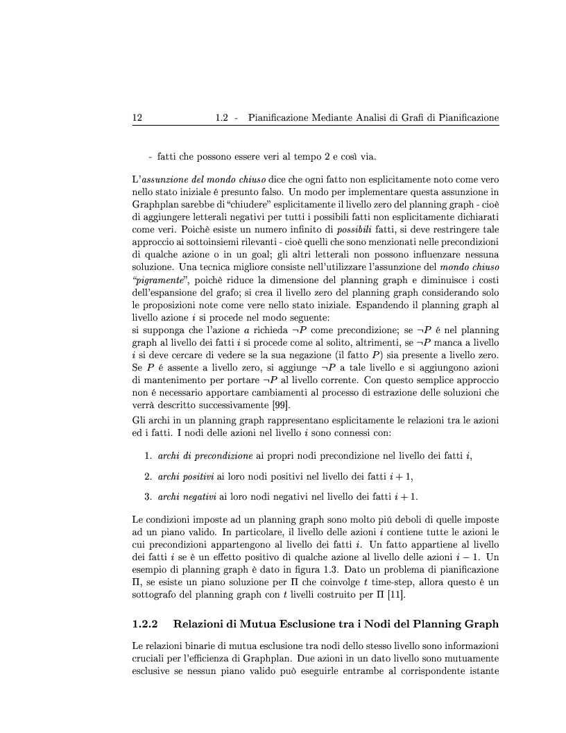 Anteprima della tesi: Generazione ed adattamento di piani attraverso grafi di pianificazione: sviluppo e sperimentazione di algoritmi basati su ricerca locale e backtracking, Pagina 12