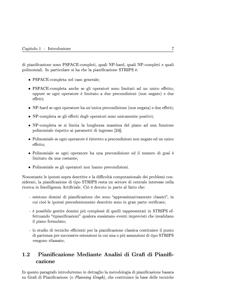 Anteprima della tesi: Generazione ed adattamento di piani attraverso grafi di pianificazione: sviluppo e sperimentazione di algoritmi basati su ricerca locale e backtracking, Pagina 7
