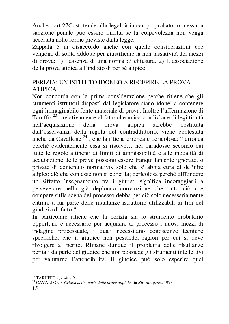 Anteprima della tesi: Ammissibilità ed efficacia probatoria dei nuovi mezzi di indagine processuale imposti dal progresso scientifico, Pagina 10