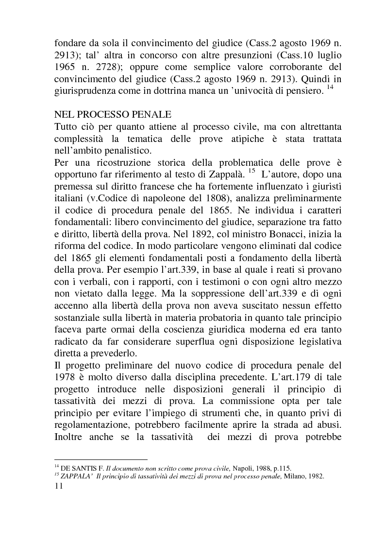 Anteprima della tesi: Ammissibilità ed efficacia probatoria dei nuovi mezzi di indagine processuale imposti dal progresso scientifico, Pagina 6