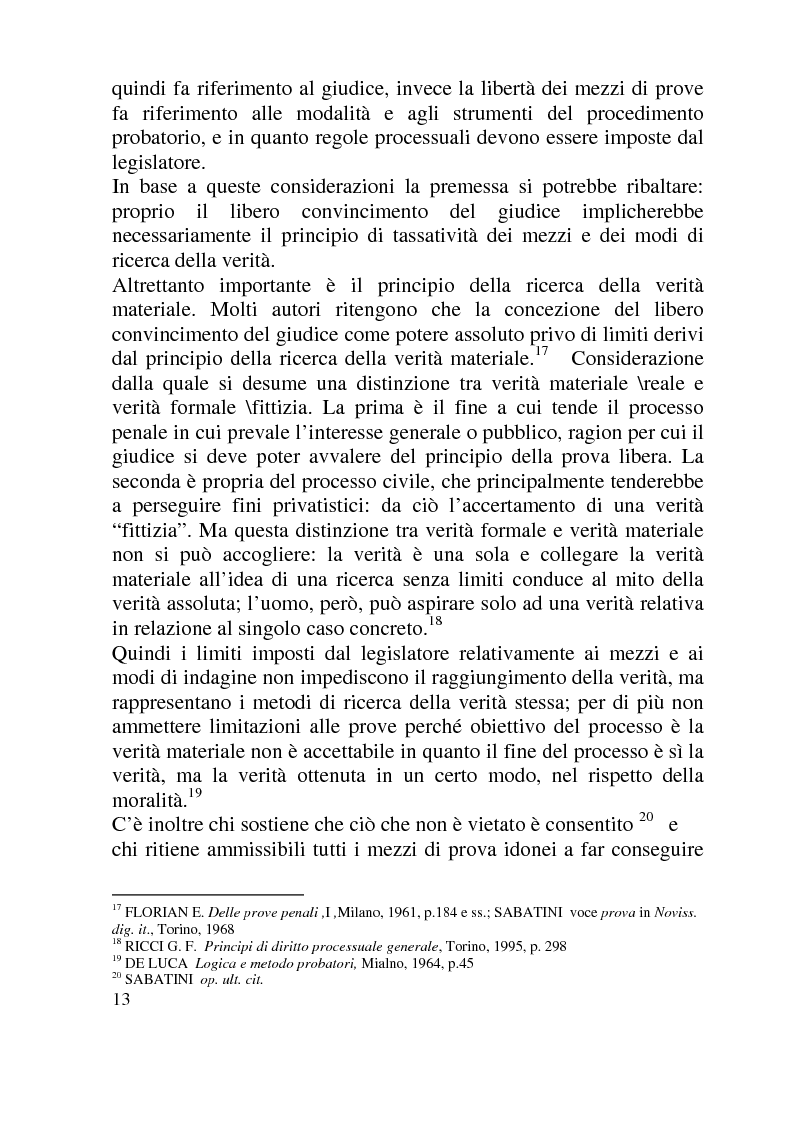 Anteprima della tesi: Ammissibilità ed efficacia probatoria dei nuovi mezzi di indagine processuale imposti dal progresso scientifico, Pagina 8