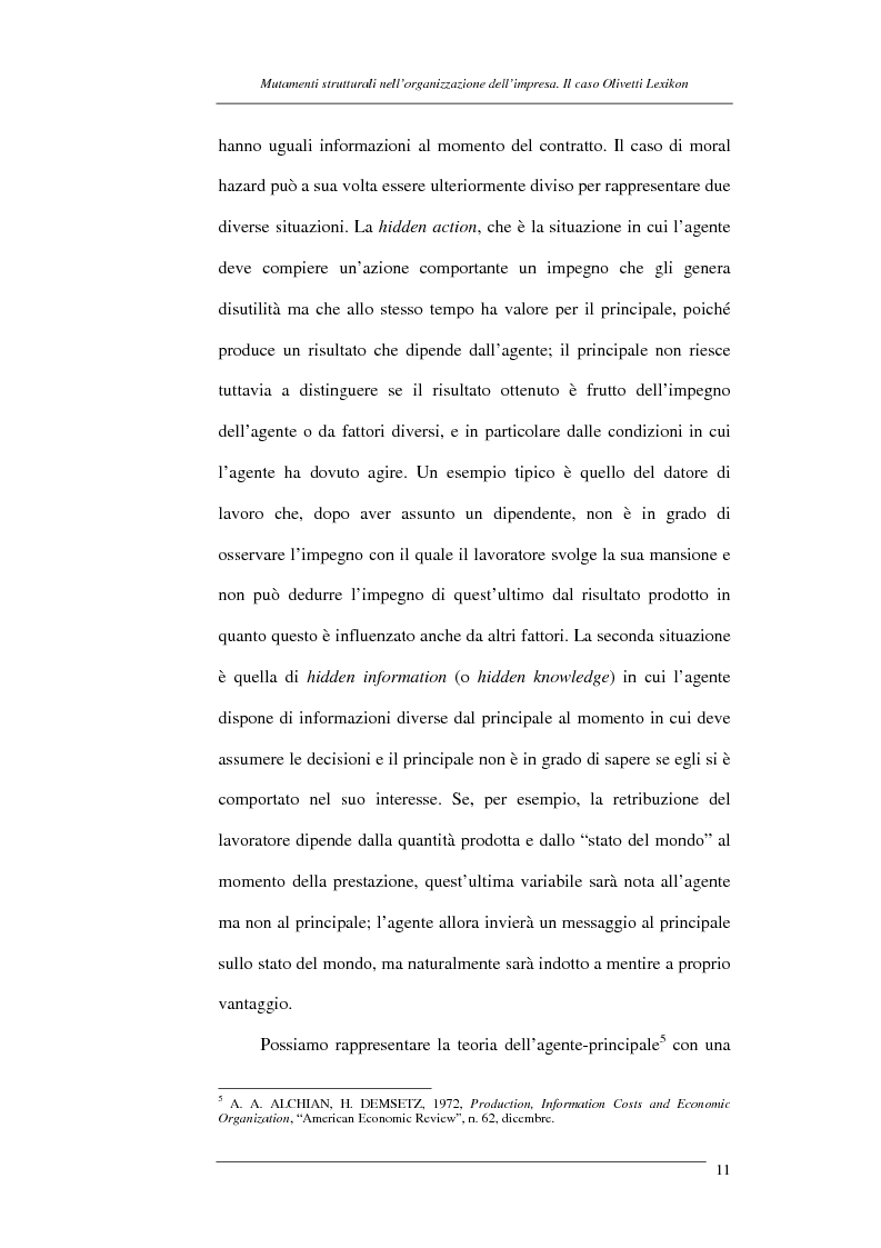 Anteprima della tesi: I mutamenti strutturali nell'organizzazione dell'impresa. Il caso Olivetti Lexikon, Pagina 11