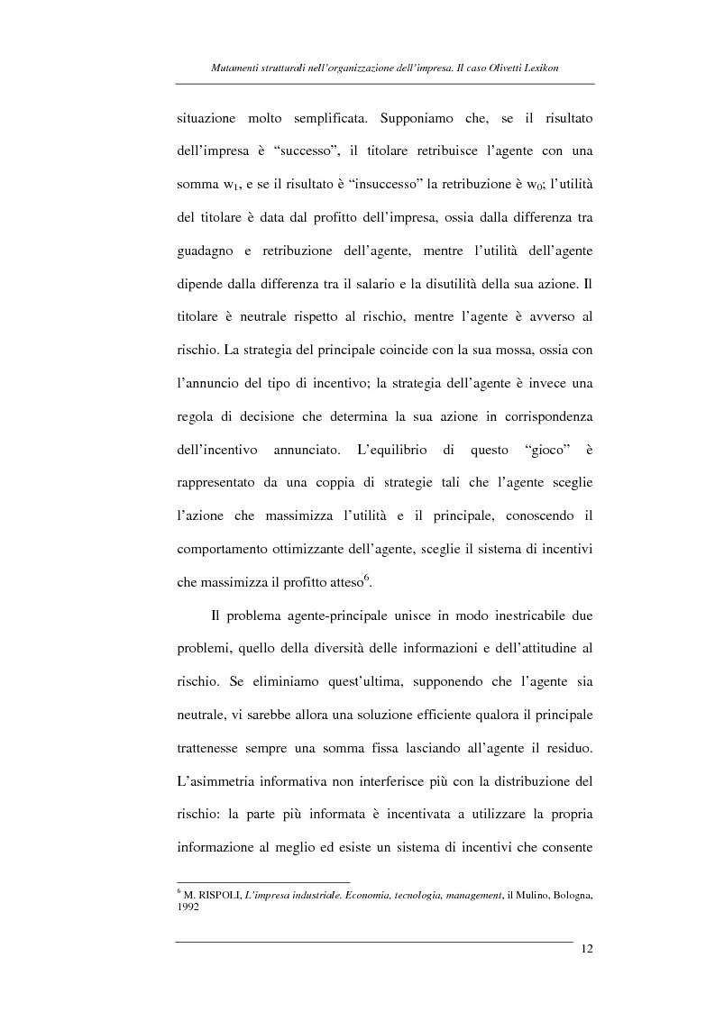Anteprima della tesi: I mutamenti strutturali nell'organizzazione dell'impresa. Il caso Olivetti Lexikon, Pagina 12