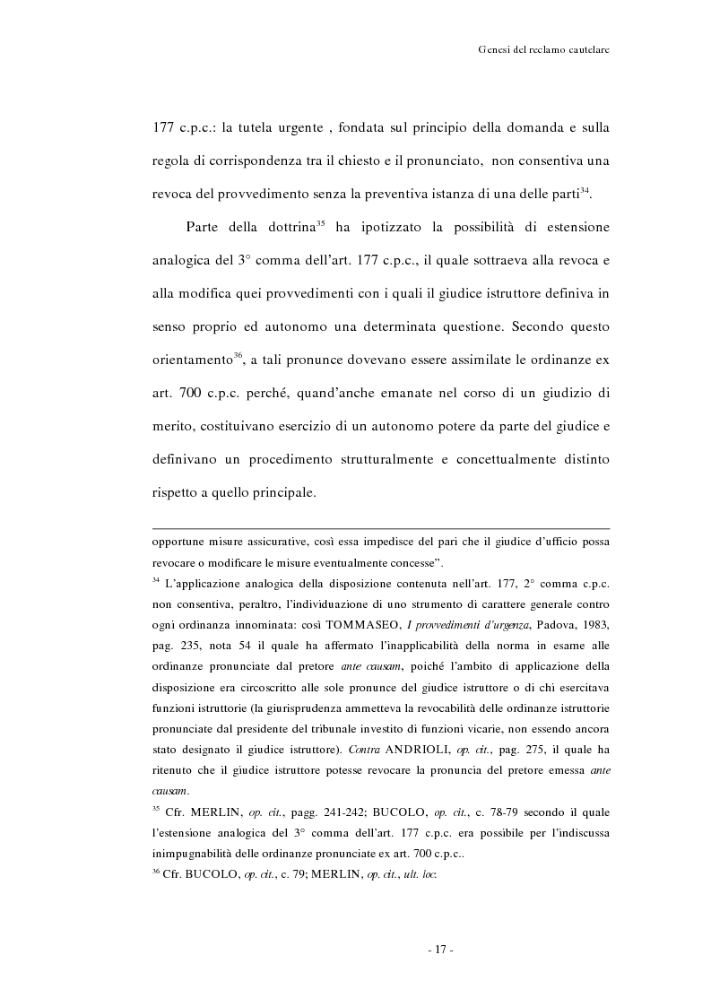 Anteprima della tesi: Il reclamo cautelare, Pagina 14