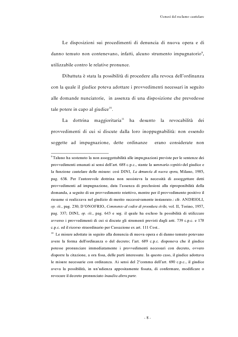 Anteprima della tesi: Il reclamo cautelare, Pagina 5