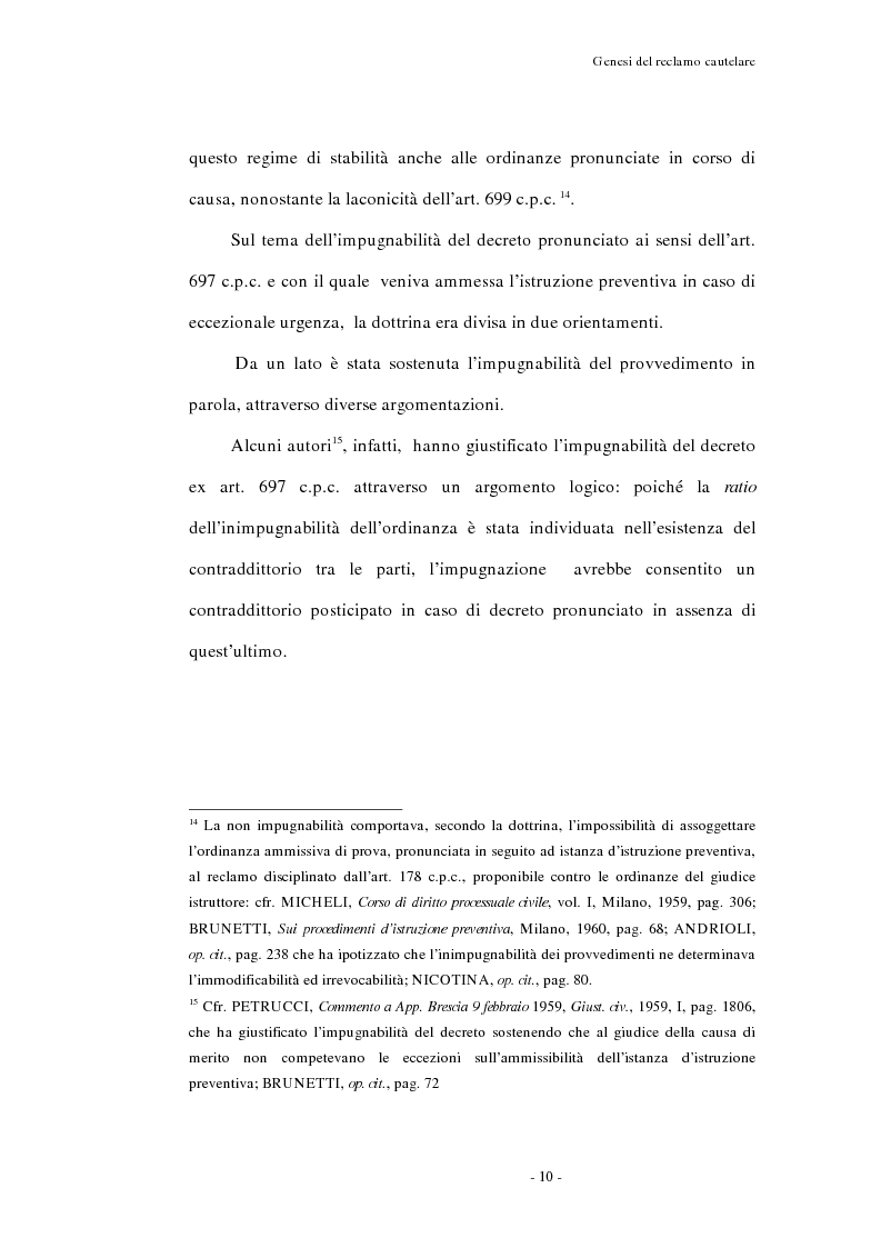 Anteprima della tesi: Il reclamo cautelare, Pagina 7