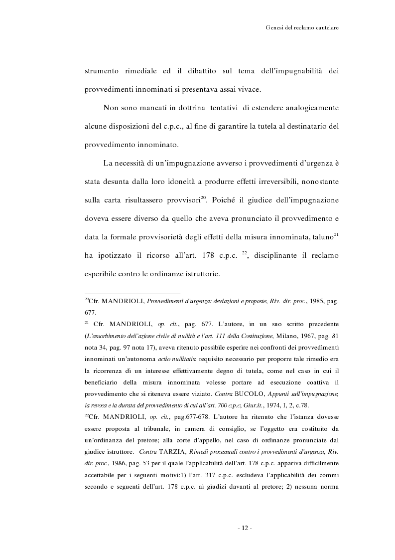 Anteprima della tesi: Il reclamo cautelare, Pagina 9