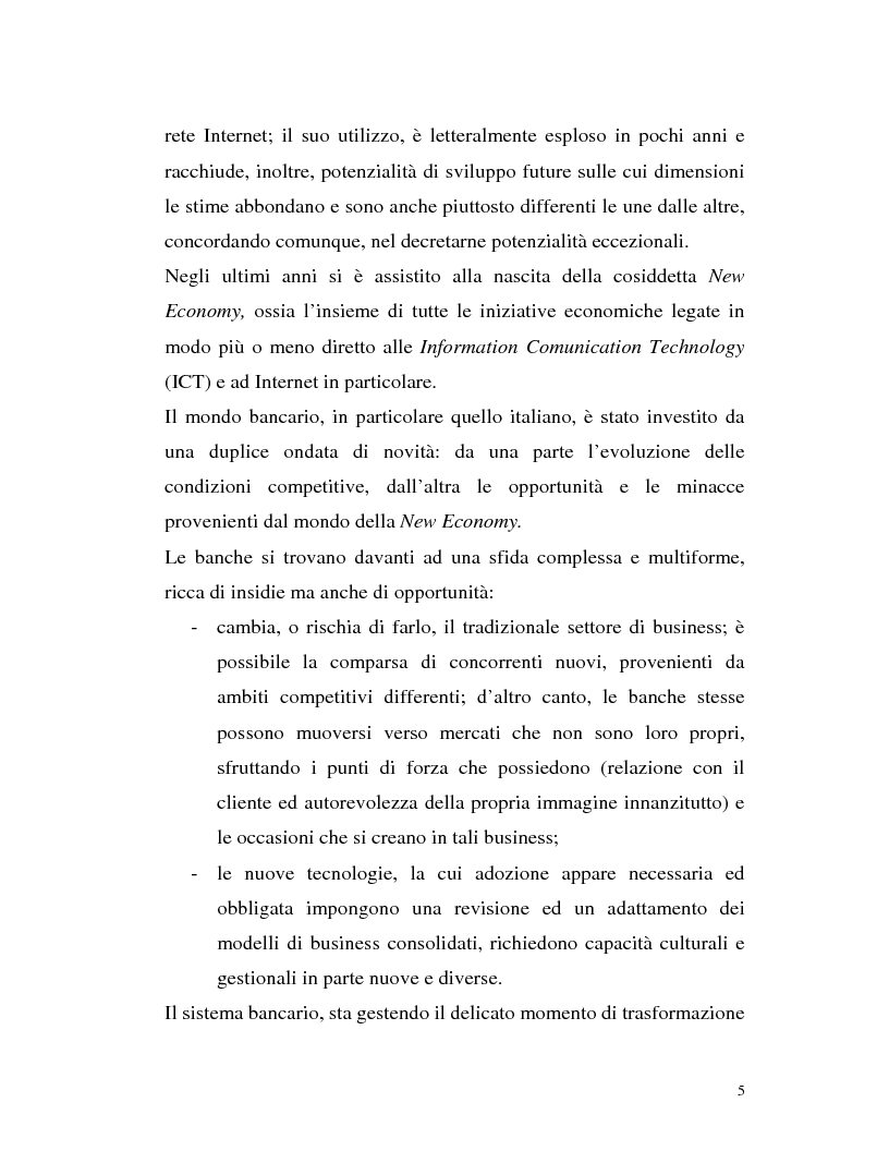 Anteprima della tesi: Banca virtuale e new economy: il caso MPSnet, Pagina 2