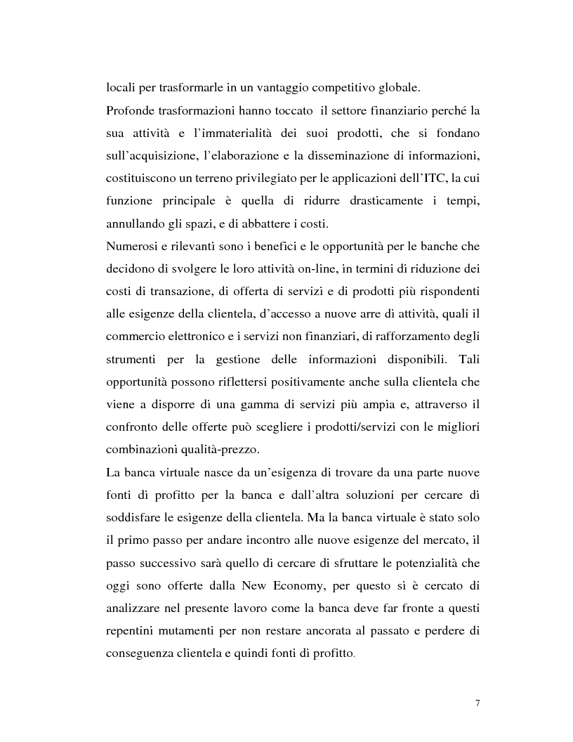 Anteprima della tesi: Banca virtuale e new economy: il caso MPSnet, Pagina 4
