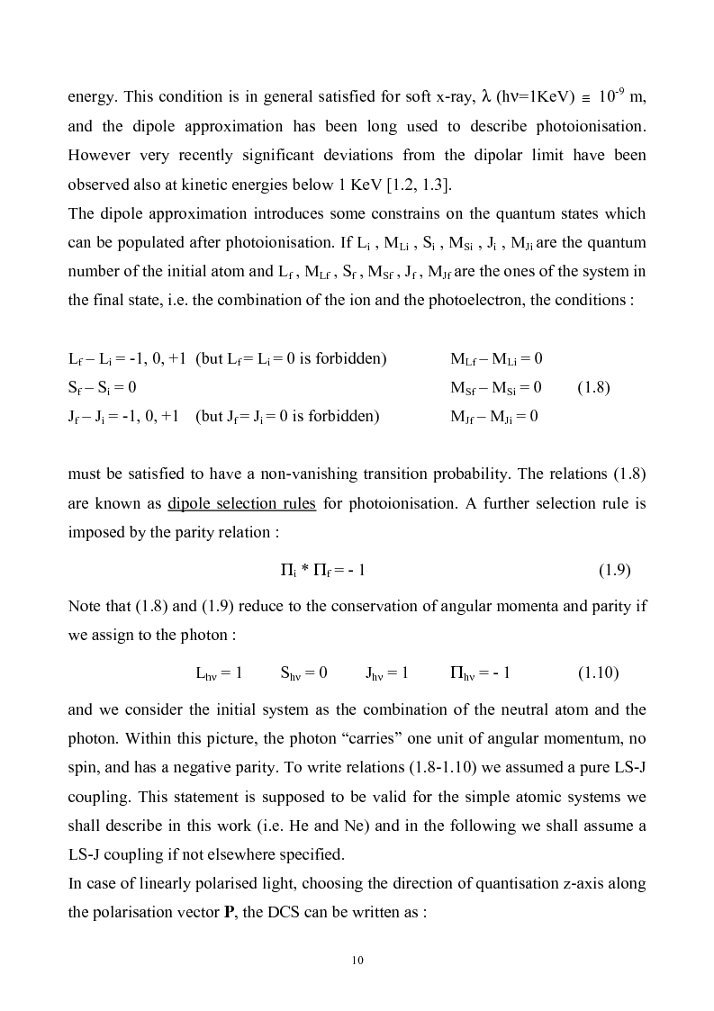 Anteprima della tesi: Study of Electronic Correlation in Noble Gas Atoms by means of Two Electron Photoemission Spectroscopies, Pagina 10