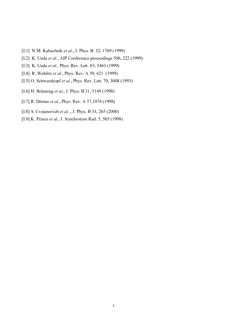 Anteprima della tesi: Study of Electronic Correlation in Noble Gas Atoms by means of Two Electron Photoemission Spectroscopies, Pagina 5