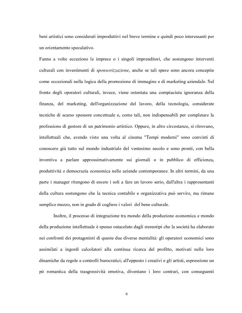 Anteprima della tesi: Le relazioni virtuose tra impresa & cultura: il caso Mandarina Duck, Pagina 6